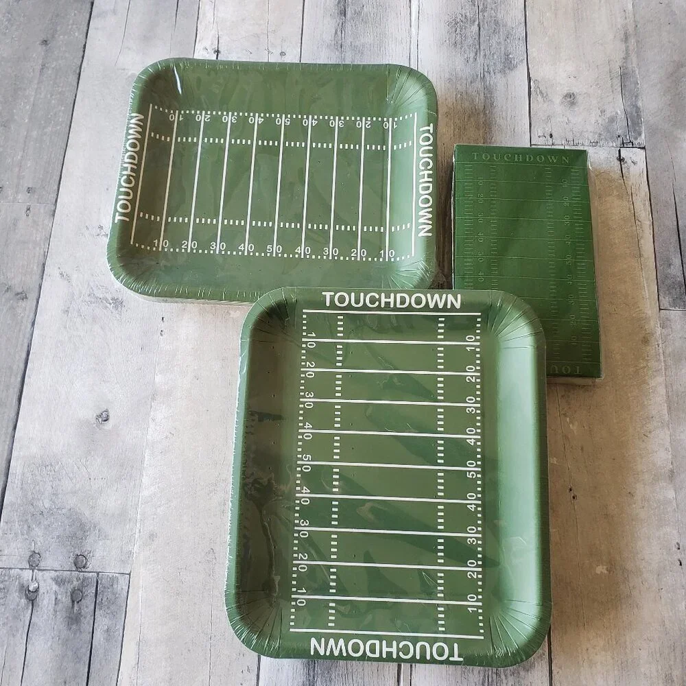 NWT - Touchdown Football Paper Plates and Napkins - (32ct)
